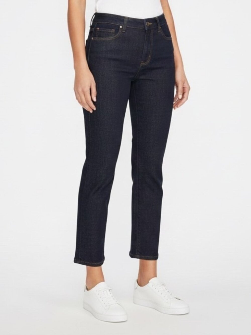 Eileen Fisher Dark Wash Straight Ankle Jeans - Medium/28-30", organic cotton!